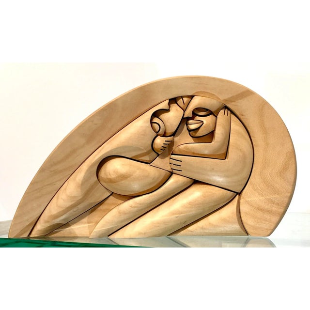 Abstract 2006 "Tango Argentina II" Cubist Figurative Wood Sculpture by Roberto de Fortino For Sale - Image 3 of 3