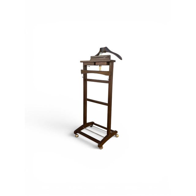 Mid-Century Wooden Valet Stand with Hanger and Storage Trays, 1960 For Sale - Image 12 of 12