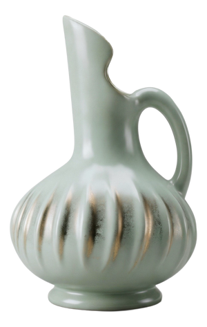 Iridescent Celadon Green Ceramic 9002 Vase by B. Letalle Saint-Clément, 1960s