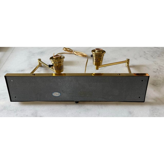 Brass Vintage Brass Double Swing Arm Light Fixture For Sale - Image 8 of 11