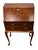 Wood Vintage Traditional Chippendale Style Walnut & Burl Wood Secretary Desk For Sale - Image 7 of 12