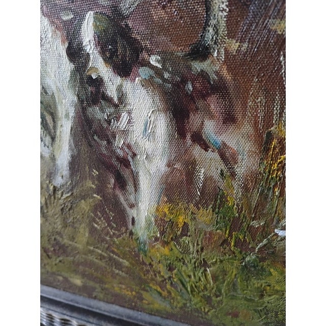 Wood Large Vintage Fox Hunt Painting, British Style For Sale - Image 7 of 8