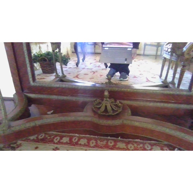Bronze 20th Century Napolean III French Empire Mahogany & Marble Top Console With Solid Bronze Swan Supports and Ormolu Detail For Sale - Image 8 of 15