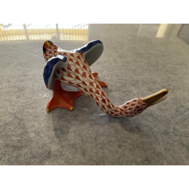 Art Deco Herend Rust Fishnet Porcelain “Wild Duck” For Sale - Image 3 of 3