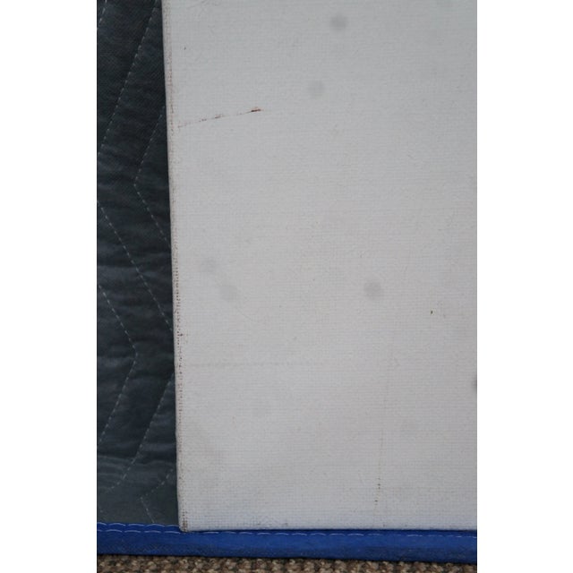 Late 20th Century Wolfgang Amadeus Mozart Portrait Oil Painting on Burlap Signed For Sale - Image 9 of 13