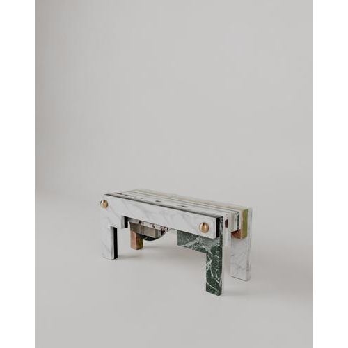 Architectural Layered Marble Stone Strata Bench by Esther Knopfler For Sale - Image 6 of 12