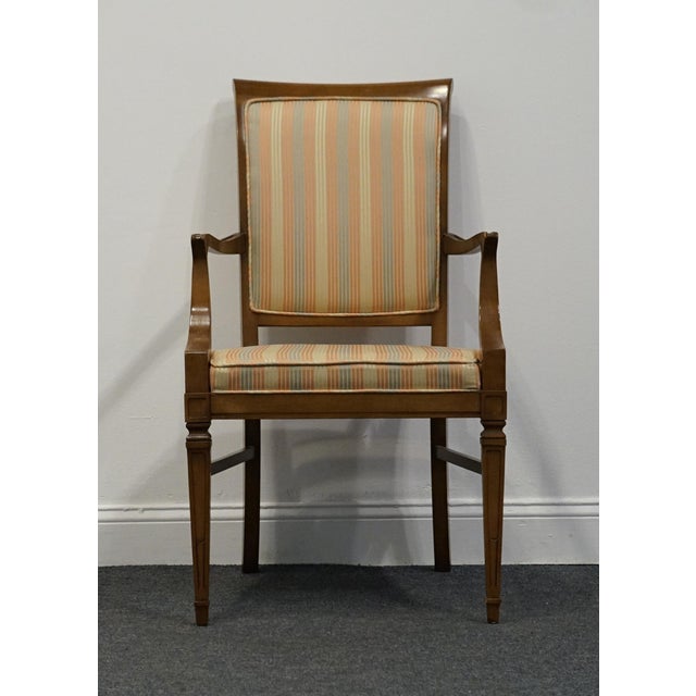 High End Vintage Solid Cherry Italian Neoclassical Regency Revival Dining Arm Chair For Sale - Image 4 of 8