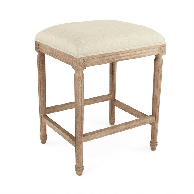 The Louis Counter Stool from Zentique is a backless counter-height stool inspired by Louis XVI design. The padded natural...