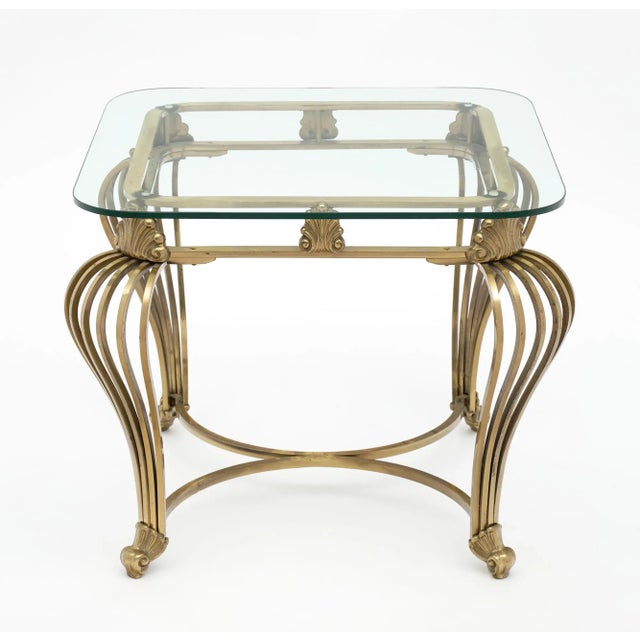 1940s Italian Art Deco Brass Side Table For Sale - Image 5 of 10