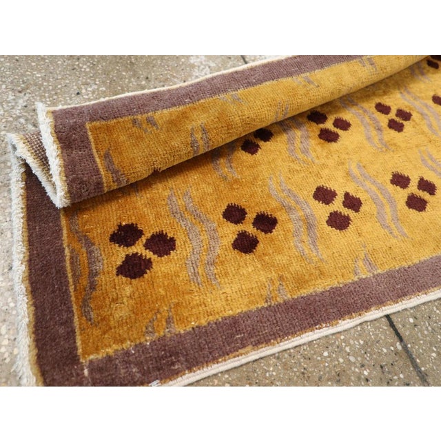 Gold Galerie Shabab Collection Mid-20th Century Turkish Anatolian Deco Throw Rug For Sale - Image 8 of 8