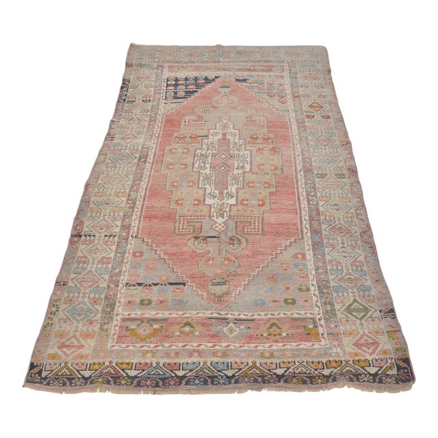 1970s Oushak Turkish Area Rug For Sale