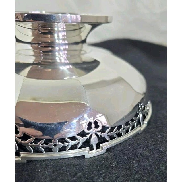 1920s Antique Art Deco Sterling Silver Compotier from Adie Brothers, Birmingham, 1927 For Sale - Image 5 of 17