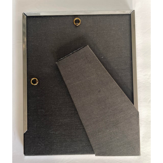 Metal Italian 1970's Steel and Brass Picture Frame For Sale - Image 7 of 7