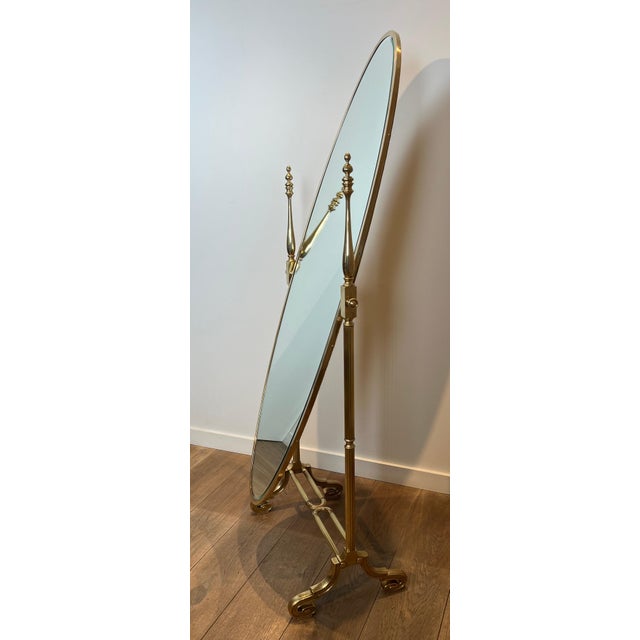 Large Empire style Psyche mirror in bronze and brass For Sale - Image 11 of 12