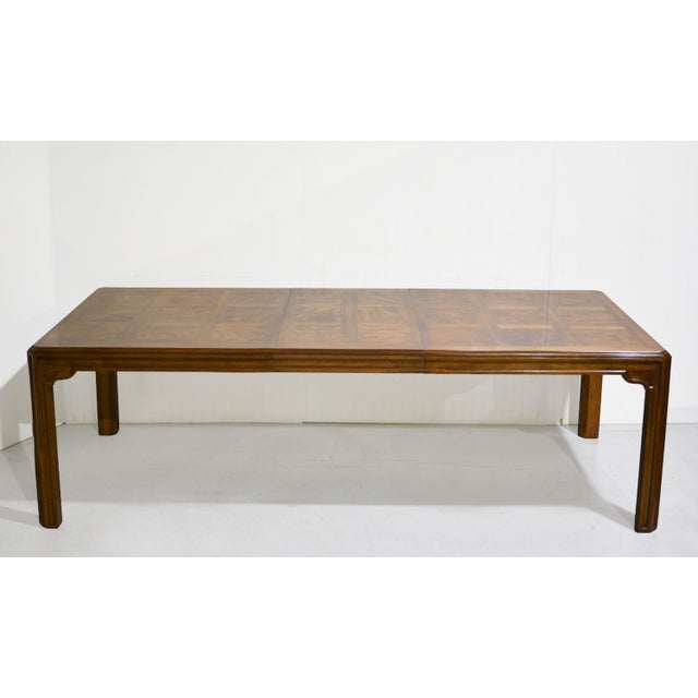 Mid-Century Chin Hua Burlwood Extendable Dining Table Corinthian Collection by Drexel Heritage 141" For Sale - Image 12 of 16