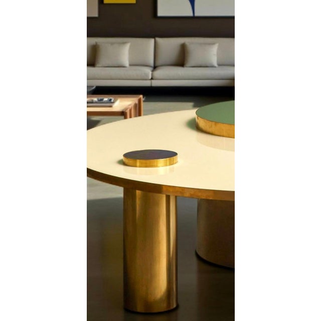Wood Italian Coffee Table in Brass and Glass from Justfurnituress SRL For Sale - Image 7 of 18