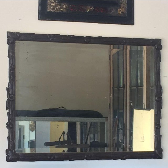 Realism Late 20th Century Wood Carved Mirror For Sale - Image 3 of 4