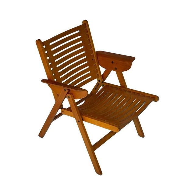 Beautiful, neat, old Rex folding chair by Nico Kralj, design from 1952, in beech and beech plywood, very high seating...