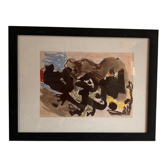 Mid 20th Century Mid-Century Modern Asger Jorn Print- Framed Abstract From Copenhagen Gallery For Sale