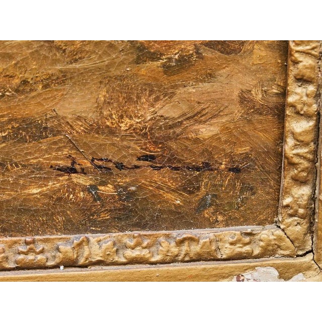 Western European Artist, Farmer with Horses Resting, Oil on Canvas, Framed For Sale - Image 3 of 7