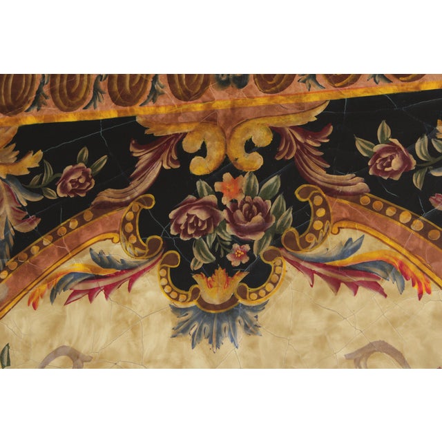 1990s Maitland Smith Painted Tapestry Design Wall Panel For Sale - Image 5 of 14