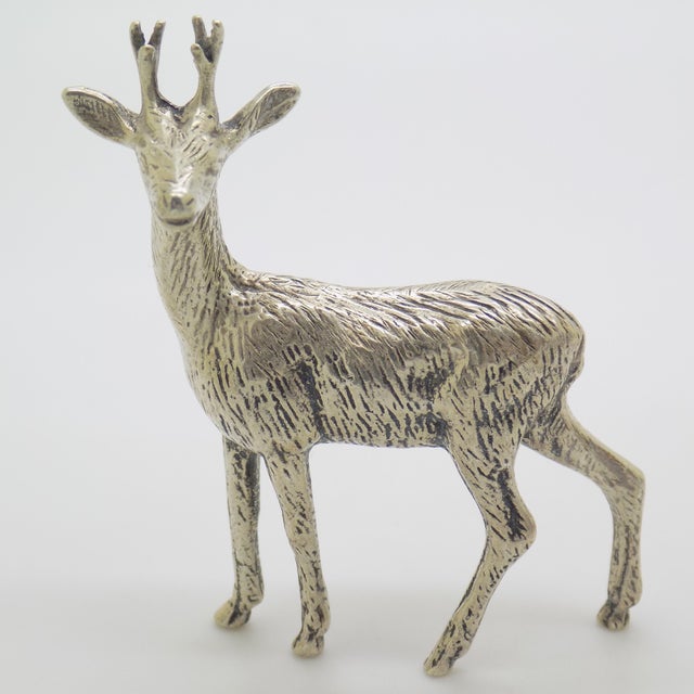 Vintage Italian Handmade Silver 800 Deer Fawn Figurine, 1970s For Sale - Image 10 of 10