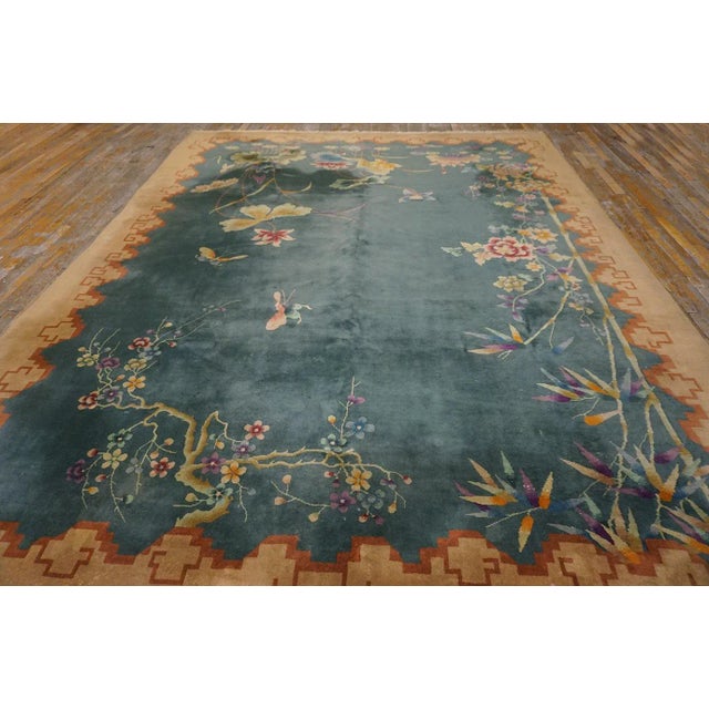 1920s Chinese Art Deco Carpet ( 8'10" x 11'5" - 270 x 348 ) Rectangle Knotted Chinese – Art Deco Room Size Antique Wool...