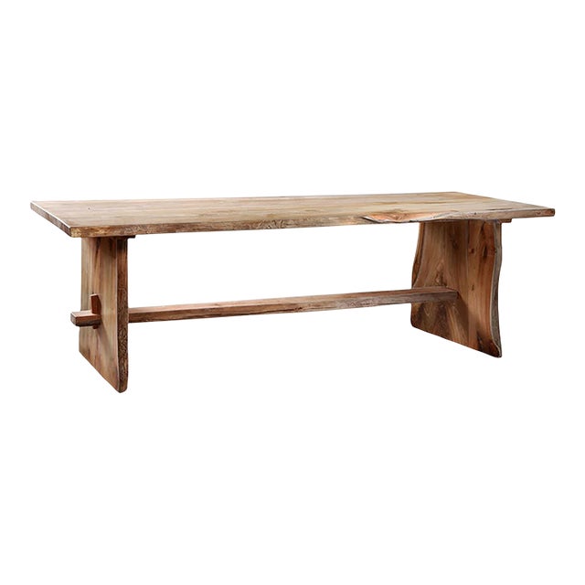 Live Edge Teak Wood Dining Table For Sale
