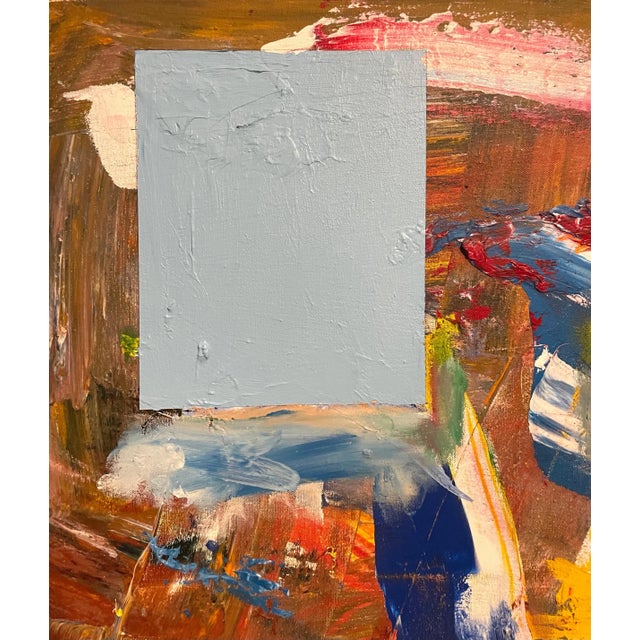 Red Taro Yamamoto, Large New York School Abstract Expressionist Colorful Mixed Media Painting, 1990 For Sale - Image 8 of 13