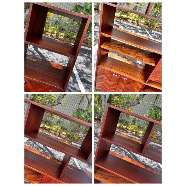 Mid Century Danish Modern Herringbone Room Divider or Dry Bar For Sale - Image 16 of 18