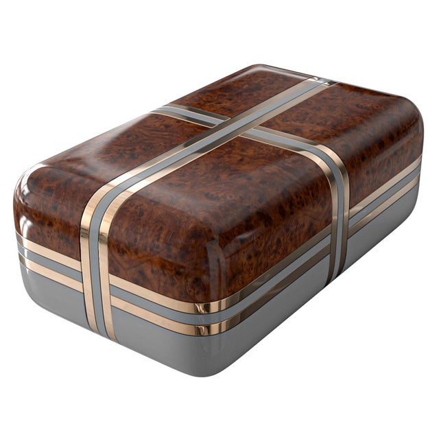 Not Yet Made - Made To Order "Armonia" Coffee Table, Bronze, Stainless Steel, Finely Crafted Wood For Sale - Image 5 of 7