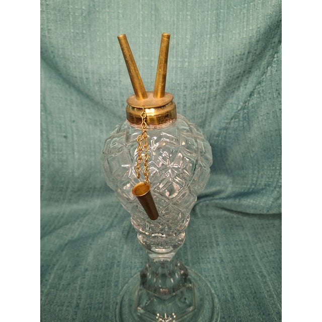Victorian Patrick Slane South Boston Inverted Diamond Fluid Lamp C. 1850 American Glass Co For Sale - Image 3 of 6