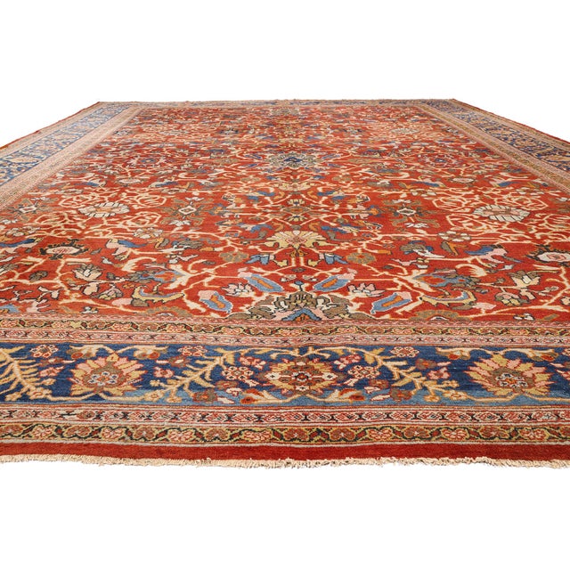 Jacobean Late 19th Century Persian Sultanabad Rug, 14'05 X 21'00 For Sale - Image 3 of 10