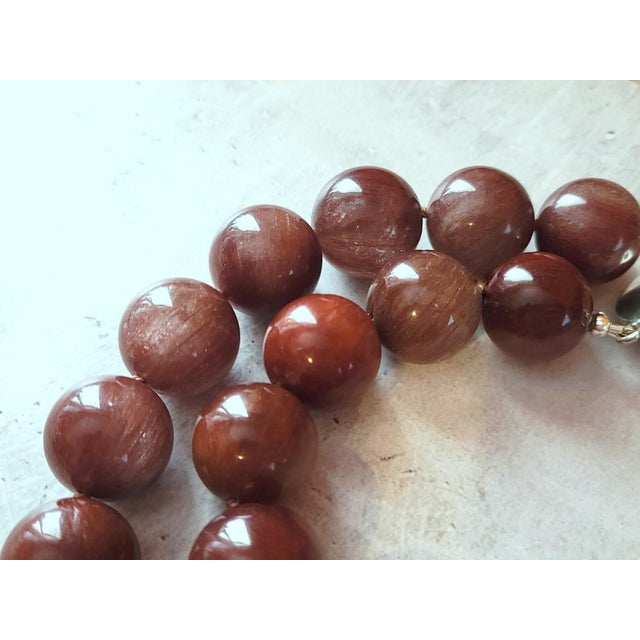 Contemporary Rare Red Rutilated Quartz Necklace, With Sterling Silver Red Quartz Clasp For Sale - Image 3 of 11