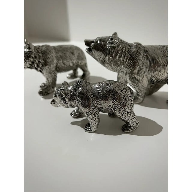 Set of 3 Pewter Bears by Cipolla Pewter, Made in Italy From Gorsuch in Aspen For Sale In Los Angeles - Image 6 of 10
