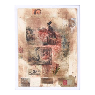 "Mischen Bin Wohl" - Chine Colle Monoprint With Collage by Michael Pauker For Sale