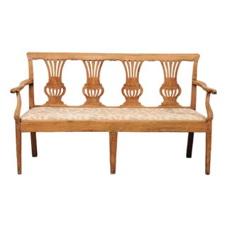 Late 18th C Italian 4-Chair Back Sofa Bench For Sale