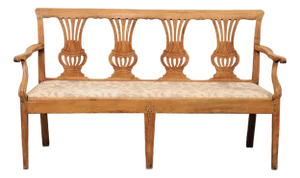Late 18th C Italian 4-Chair Back Sofa Bench