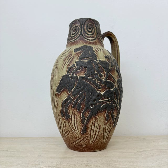 Vintage West German Vase with Horse Decor from Scheurich, 1970s For Sale - Image 14 of 18