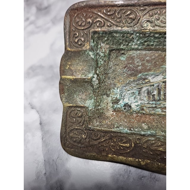 Antique Brass Parthenon Ashtray Catchall For Sale - Image 4 of 9