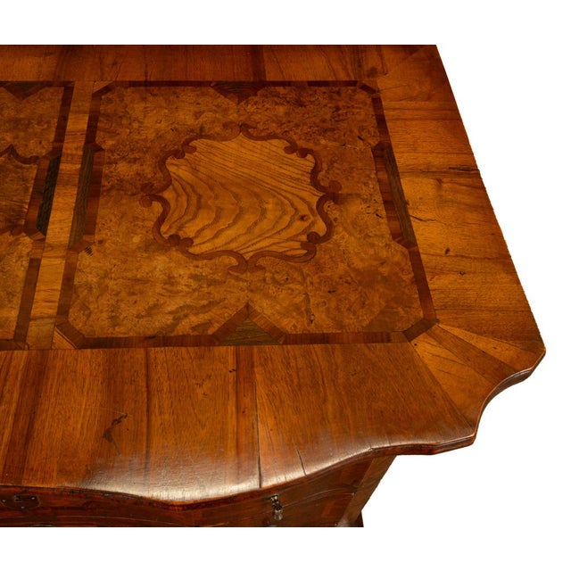 Antique Austrian Baroque Inlaid Walnut Burl Chest Drawers Dresser Commode 1760 For Sale - Image 14 of 14