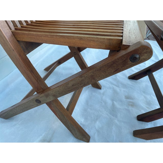 Teak Folding Chairs from Garden Pleasure, 1970s, Set of 3 For Sale - Image 15 of 18