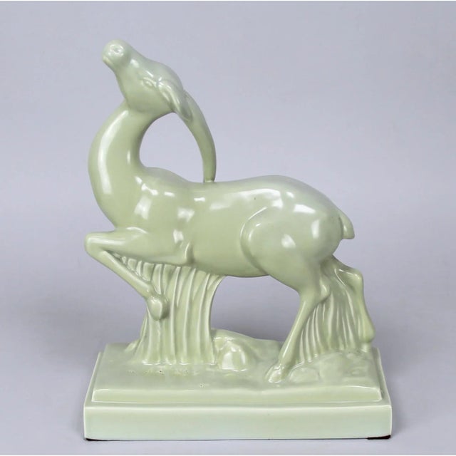 Art Deco Ceramic Deer Figure For Sale - Image 3 of 4