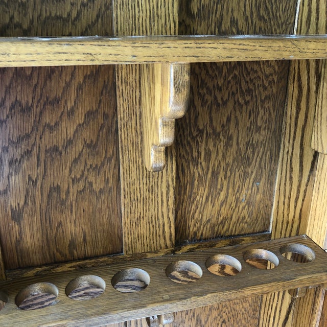 Wood Oak & Black Billiards Cabinet For Sale - Image 7 of 11