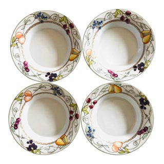 Contemporary Dansk" Umbrain Fruit" Soup Bowls S/4 For Sale