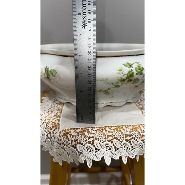 White Antique Ls&s Carlsbad Austria Porcelain Tureen, Hand Painted Wild Roses, c.1900 For Sale - Image 8 of 12