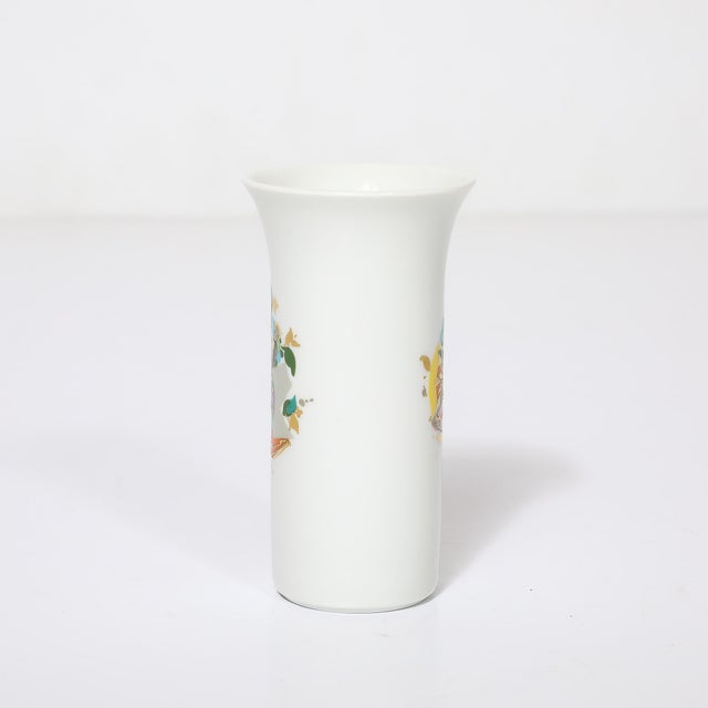 Mid-Century Porcelain Vase W/ 24kt Gold Overlay by Bjorn Wiinblad for Rosenthal For Sale In New York - Image 6 of 8