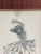 Post-WWII nude tropical color pencil drawing artwork Signed "Schultz" featuring a nude Hawaiian dancer in a skirt.