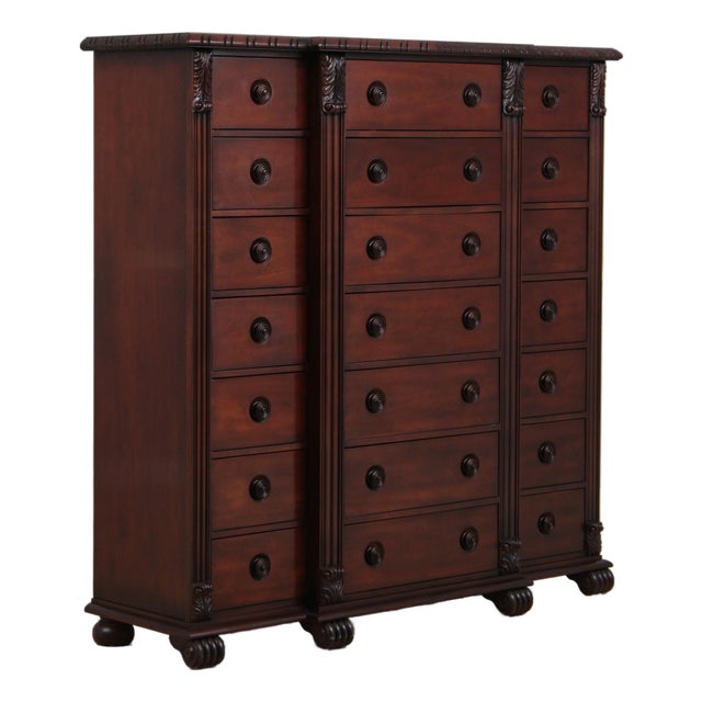 Henredon Ralph Lauren Mahogany 21 Drawer Gentleman's High Chest For Sale