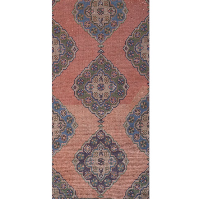 1960s Turkish Oushak Extra Long and Wide Runner - Stair Tread 2'8'' X 15'8'' For Sale - Image 4 of 10